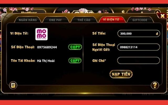 Nạp tiền bằng nhiều hình thức với Thantai App