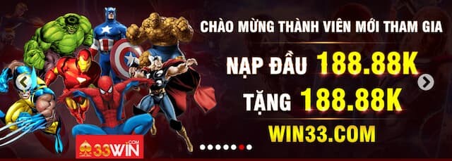 Các chương trình khuyến mãi nổi bật của 33win casino