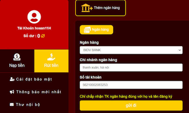 Rút tiền 33win casino